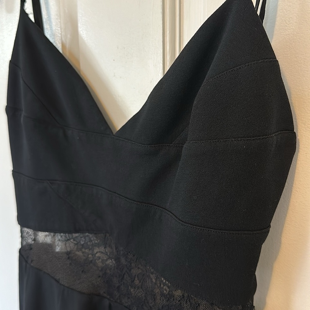 Beautiful 😍 Noam Hanoch Alexandra black Lace-Inset A-Line Black Dress Size 0 - Picture 5 of 14